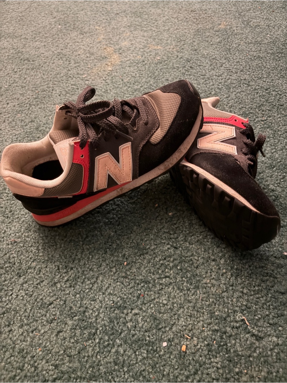 👟🧡💕♥️RARE NEW BALANCE 574 WL5745 WOMEN’S SIZE 8 BLACK CORAL & PINK SNEAKERS👟🧡💕♥️